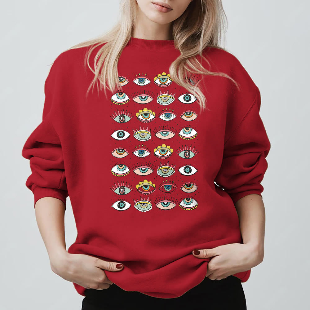 Sweat-shirt Olivenorma à motif œil maléfique multicolore - image 12