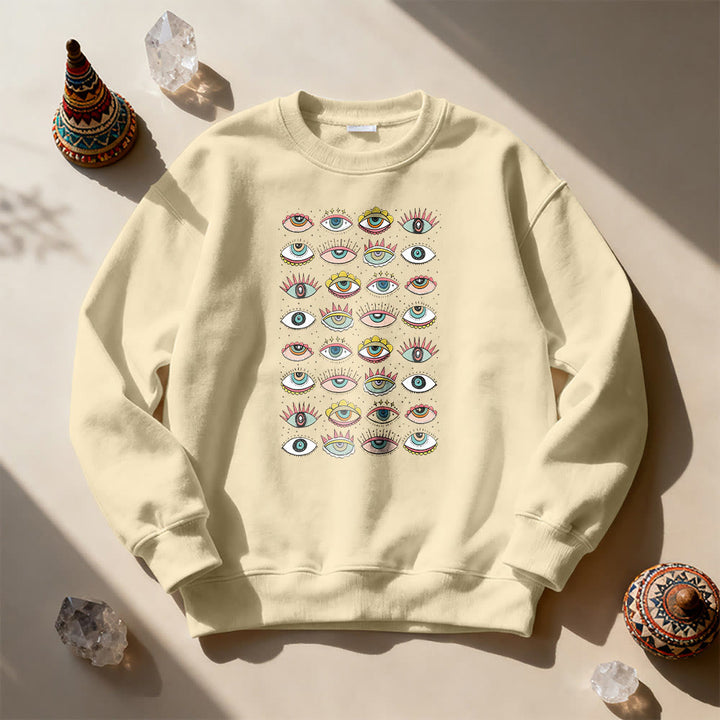 Sweat-shirt Olivenorma à motif œil maléfique multicolore - Kaki - 2XL - image 9