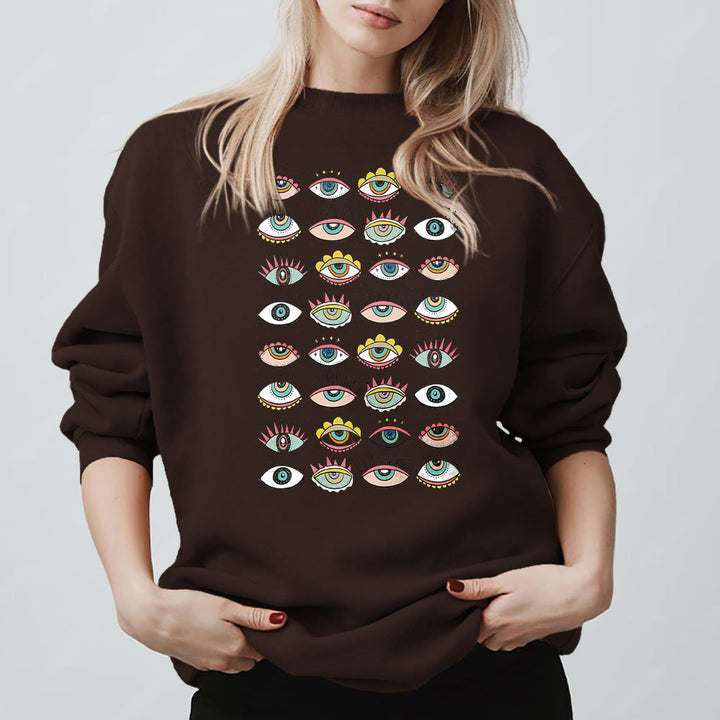 Sweat-shirt Olivenorma à motif œil maléfique multicolore - image 6