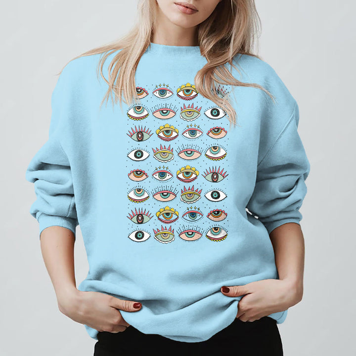 Sweat-shirt Olivenorma à motif œil maléfique multicolore - image 10