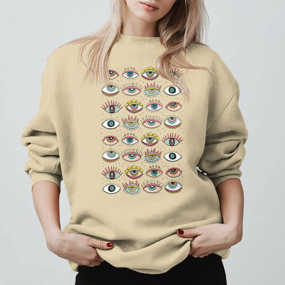 Sweat-shirt Olivenorma à motif œil maléfique multicolore - image 8