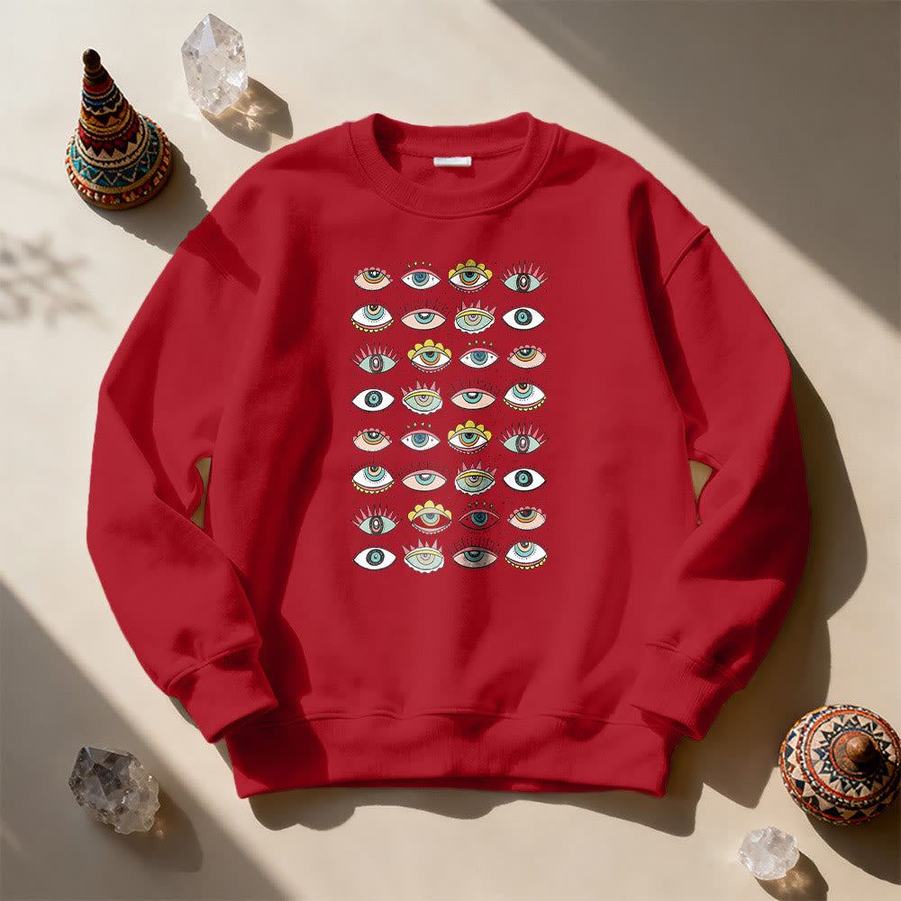 Sweat-shirt Olivenorma à motif œil maléfique multicolore - Rouge - 2XL - image 13