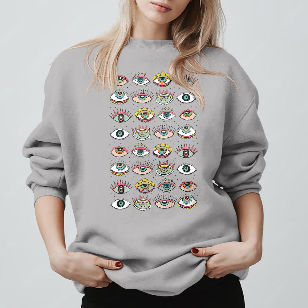 Sweat-shirt Olivenorma à motif œil maléfique multicolore - image 4