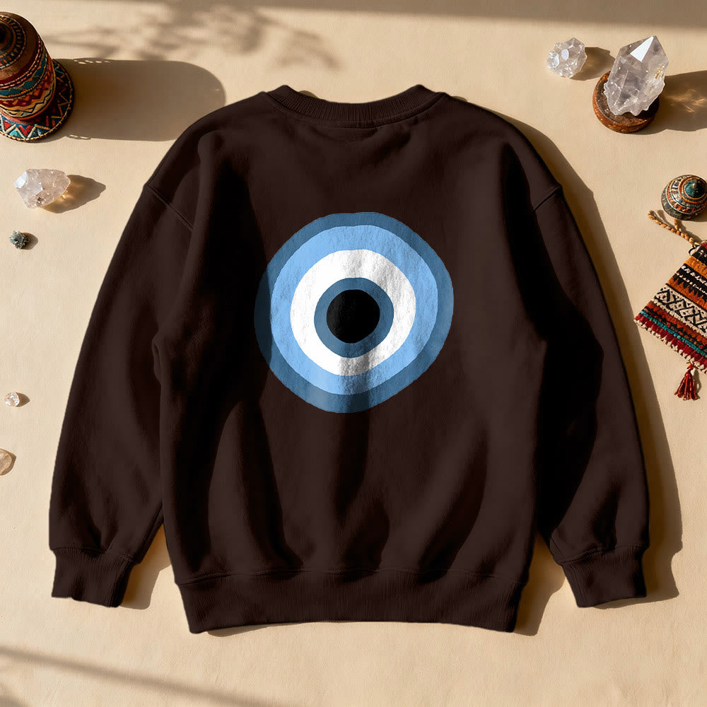 Sweat-shirt unisexe bleu Olivenorma avec œil maléfique - Brun - 2XL - image 14