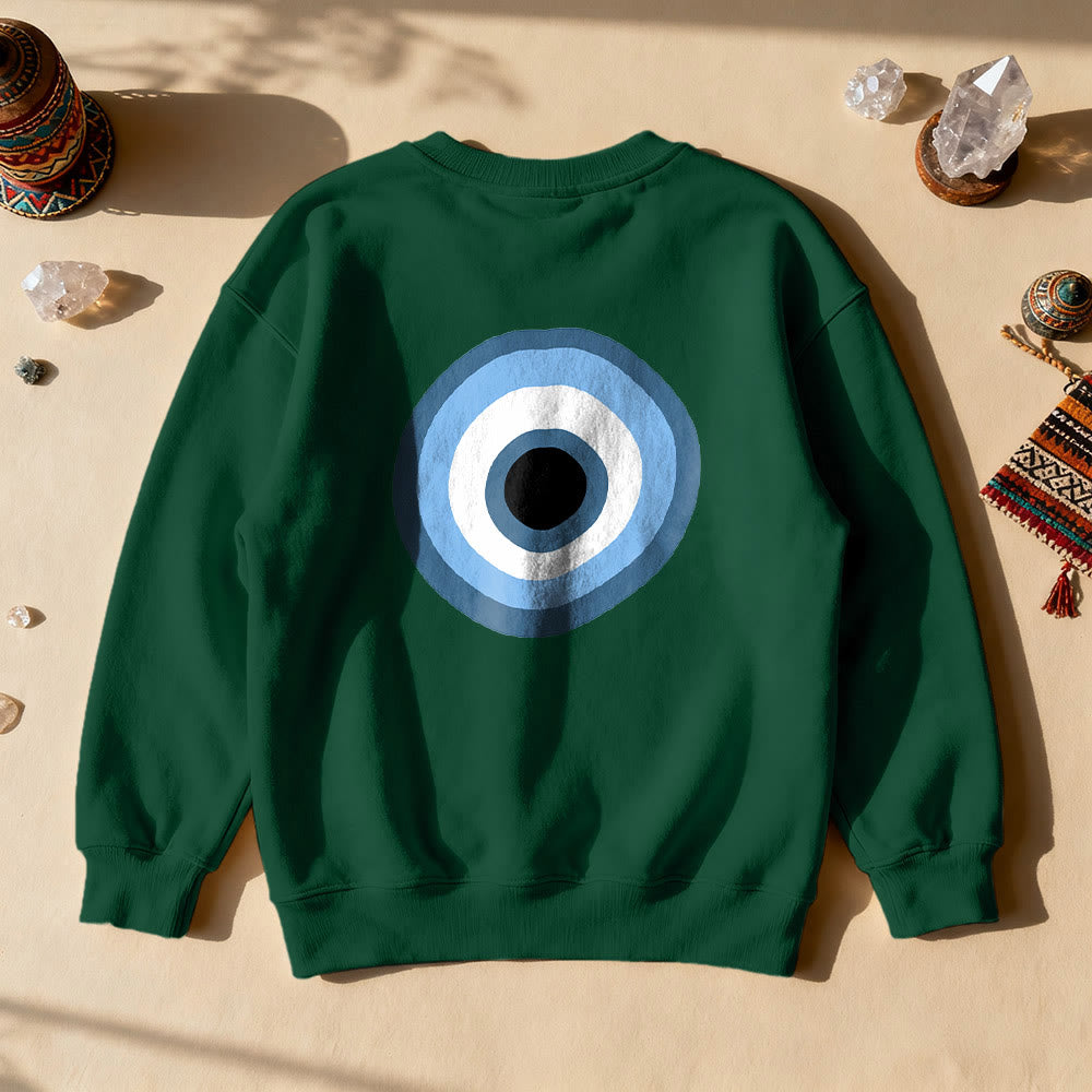 Sweat-shirt unisexe bleu Olivenorma avec œil maléfique - Vert - 2XL - image 23