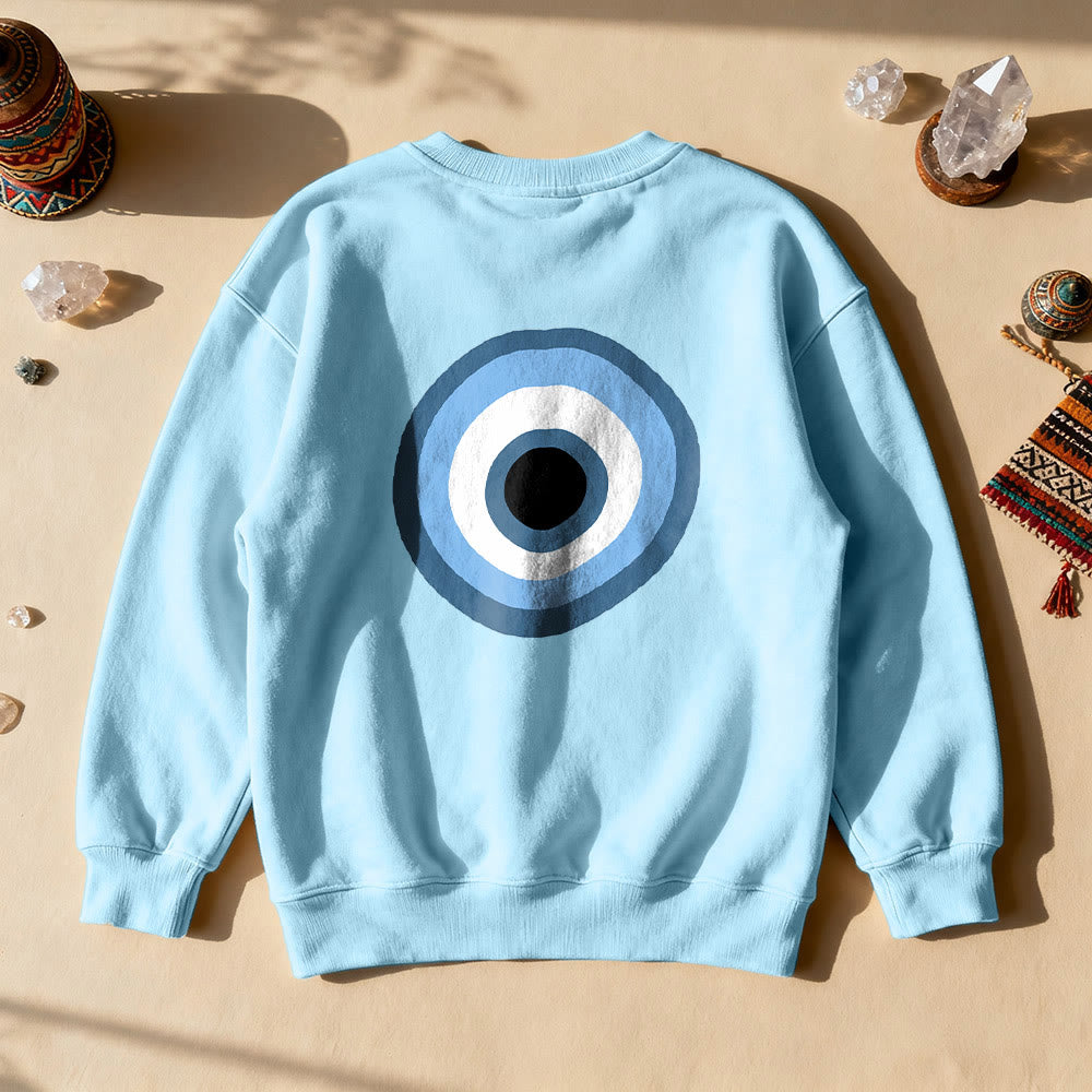 Sweat-shirt unisexe bleu Olivenorma avec œil maléfique - Bleu - 2XL - image 2