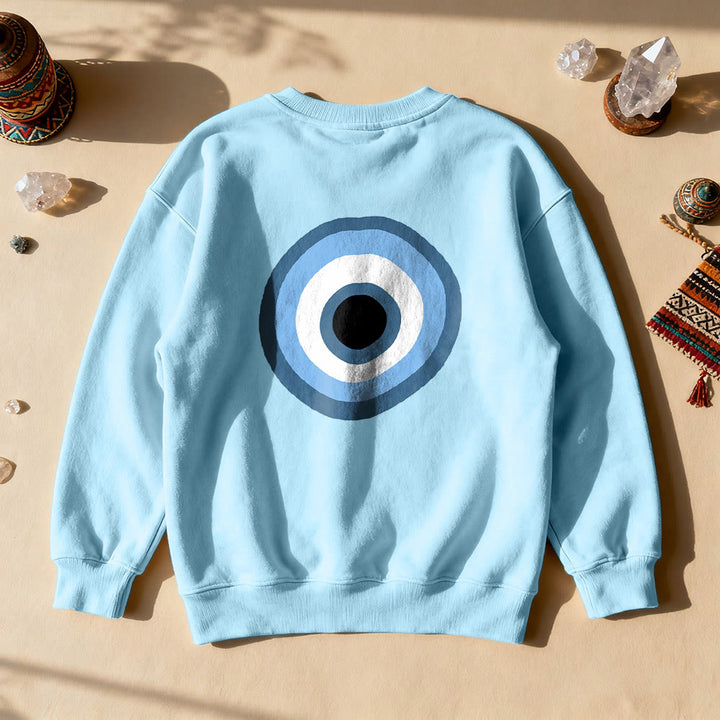 Sweat-shirt unisexe bleu Olivenorma avec œil maléfique - Bleu - 2XL - image 2
