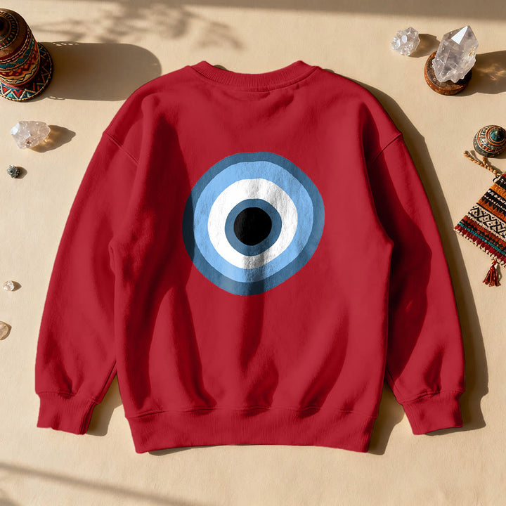 Sweat-shirt unisexe bleu Olivenorma avec œil maléfique - Rouge - 2XL - image 20