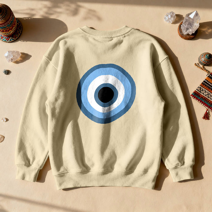 Sweat-shirt unisexe bleu Olivenorma avec œil maléfique - Kaki - 2XL - image 17