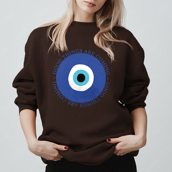 Sweat-shirt Olivenorma Vintage Classic à motif œil maléfique - image 6