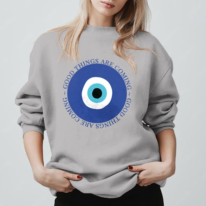 Sweat-shirt Olivenorma Vintage Classic à motif œil maléfique - image 4