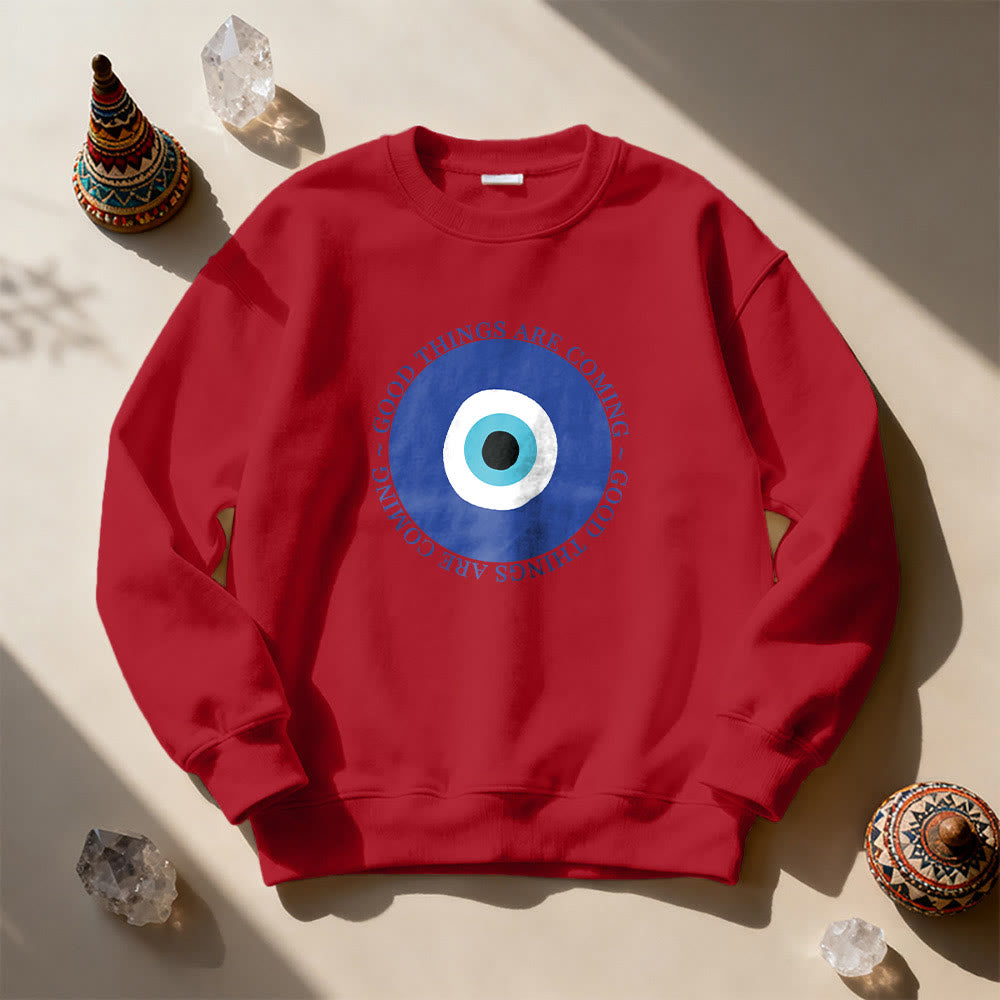 Sweat-shirt Olivenorma Vintage Classic à motif œil maléfique - Rouge - 2XL - image 13