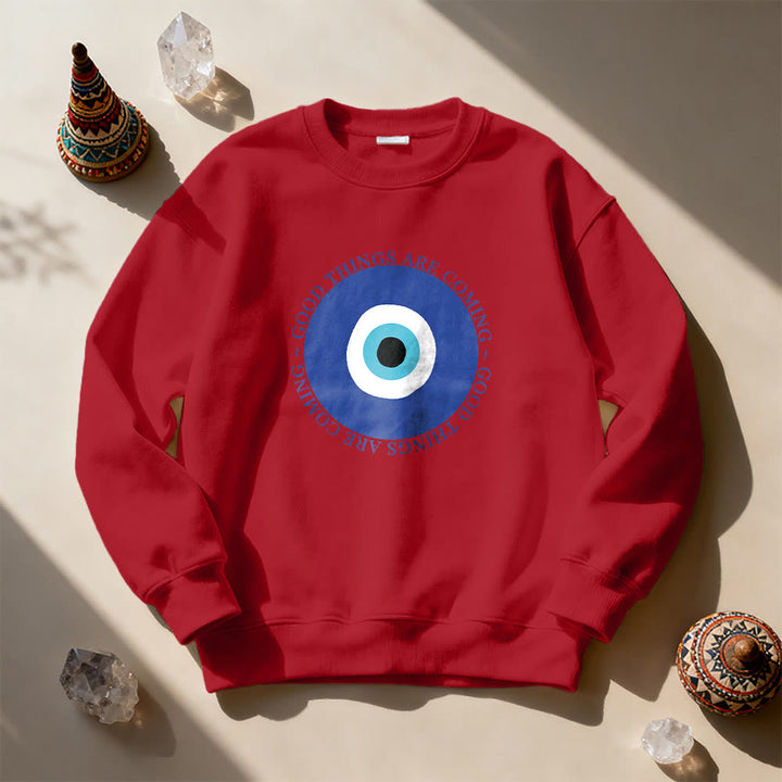Sweat-shirt Olivenorma Vintage Classic à motif œil maléfique - Rouge - 2XL - image 13