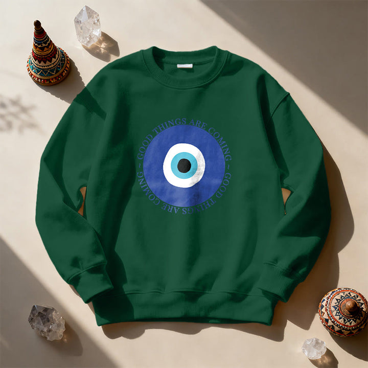 Sweat-shirt Olivenorma Vintage Classic à motif œil maléfique - Vert - 2XL - image 15