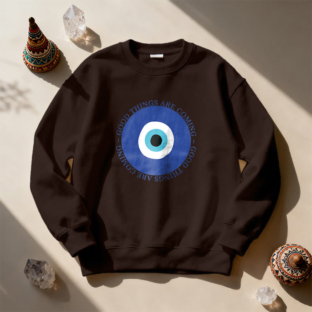 Sweat-shirt Olivenorma Vintage Classic à motif œil maléfique - Brun - 2XL - image 7
