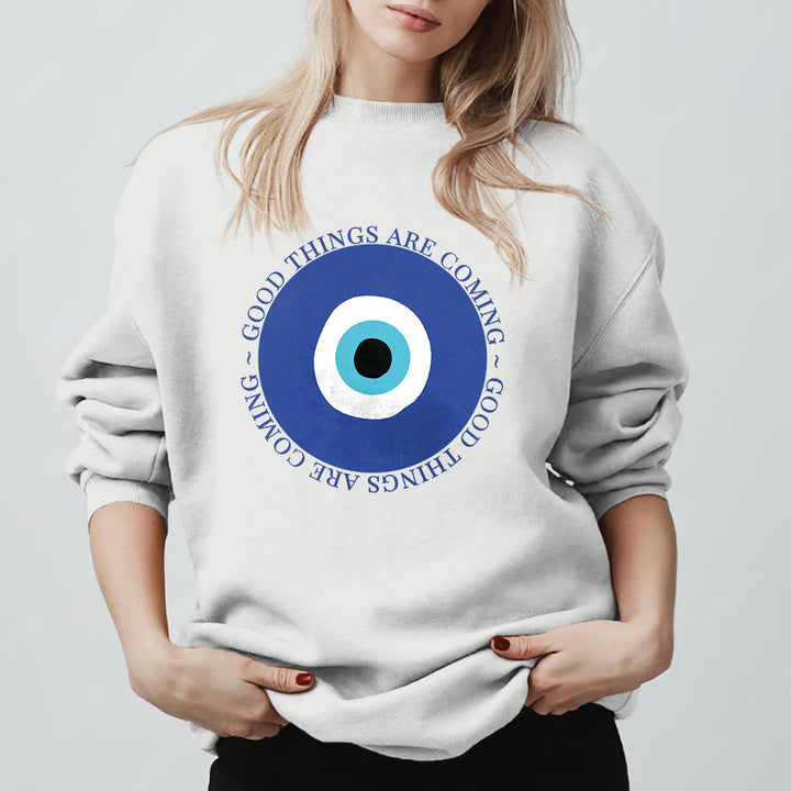 Sweat-shirt Olivenorma Vintage Classic à motif œil maléfique - image 0
