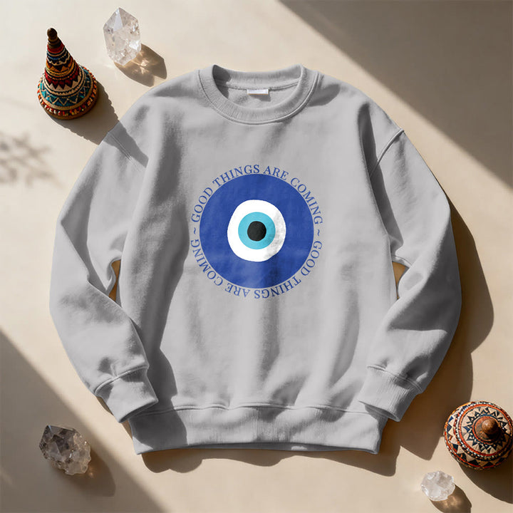 Sweat-shirt Olivenorma Vintage Classic à motif œil maléfique - Gris - 2XL - image 5