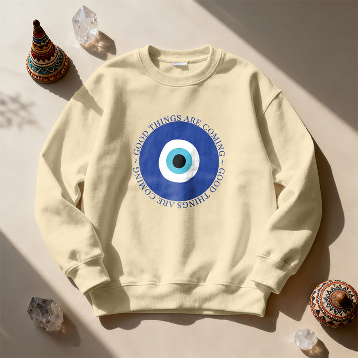 Sweat-shirt Olivenorma Vintage Classic à motif œil maléfique - Kaki - 2XL - image 9
