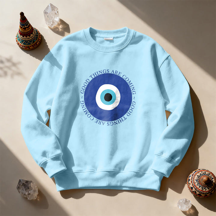 Sweat-shirt Olivenorma Vintage Classic à motif œil maléfique - Bleu - 2XL - image 11