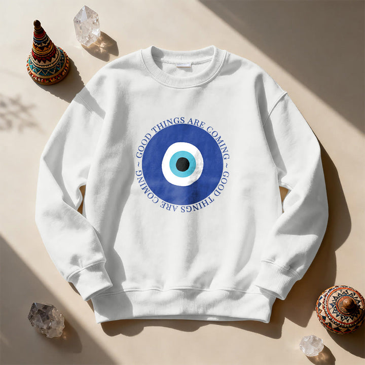 Sweat-shirt Olivenorma Vintage Classic à motif œil maléfique - Blanc - 2XL - image 1