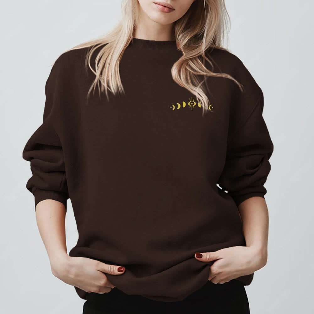 Sweat-shirt Olivenorma à plusieurs couches avec œil maléfique et phases de la lune - image 9