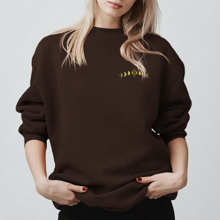 Sweat-shirt Olivenorma à plusieurs couches avec œil maléfique et phases de la lune - image 9