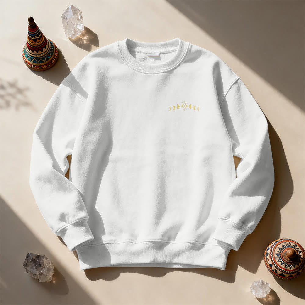 Sweat-shirt Olivenorma à plusieurs couches avec œil maléfique et phases de la lune - image 1