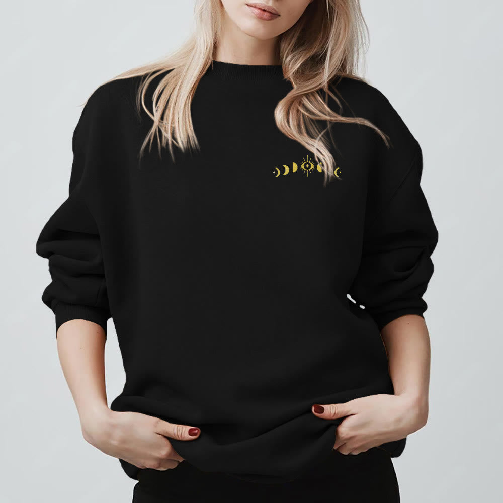 Sweat-shirt Olivenorma à plusieurs couches avec œil maléfique et phases de la lune - image 3
