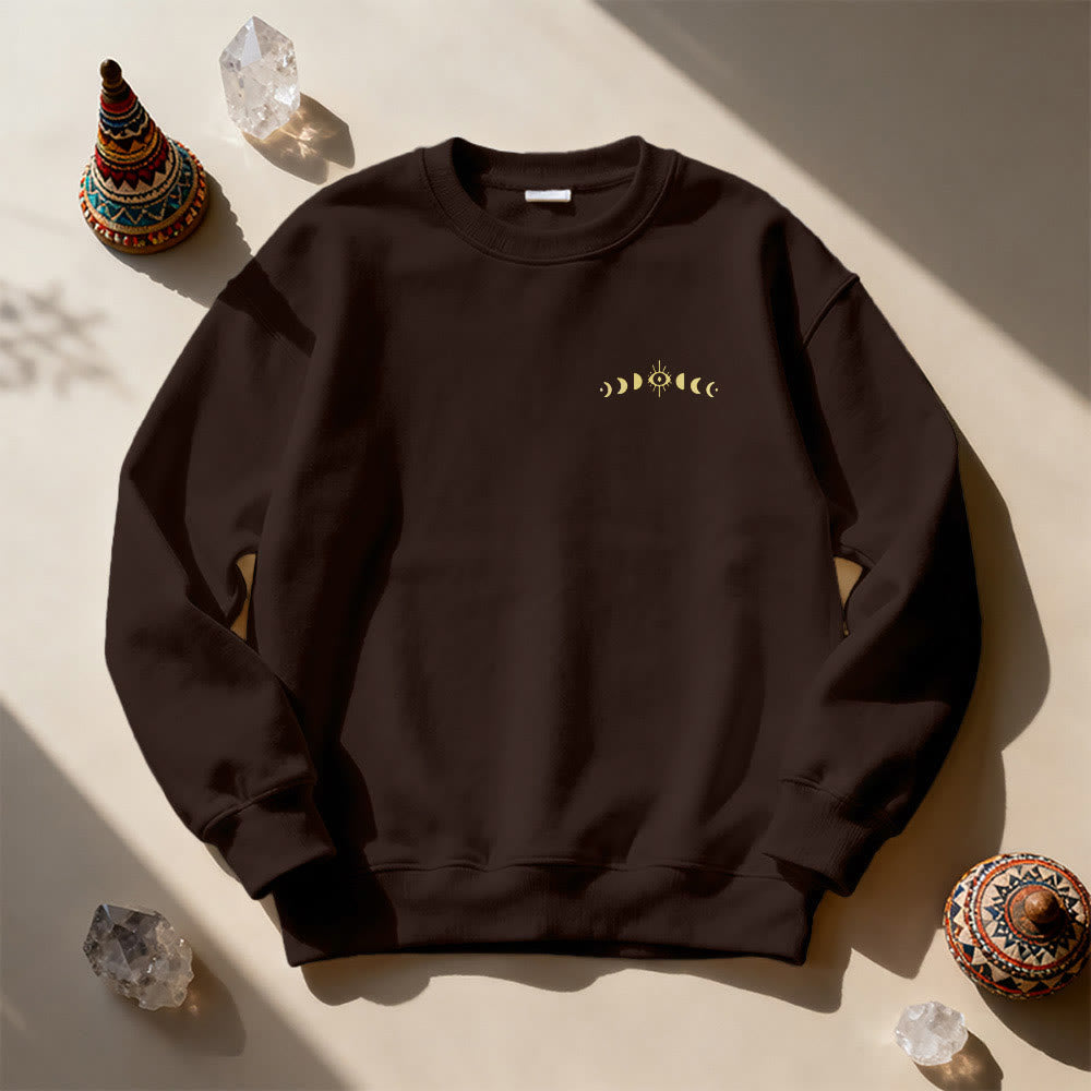 Sweat-shirt Olivenorma à plusieurs couches avec œil maléfique et phases de la lune - image 10