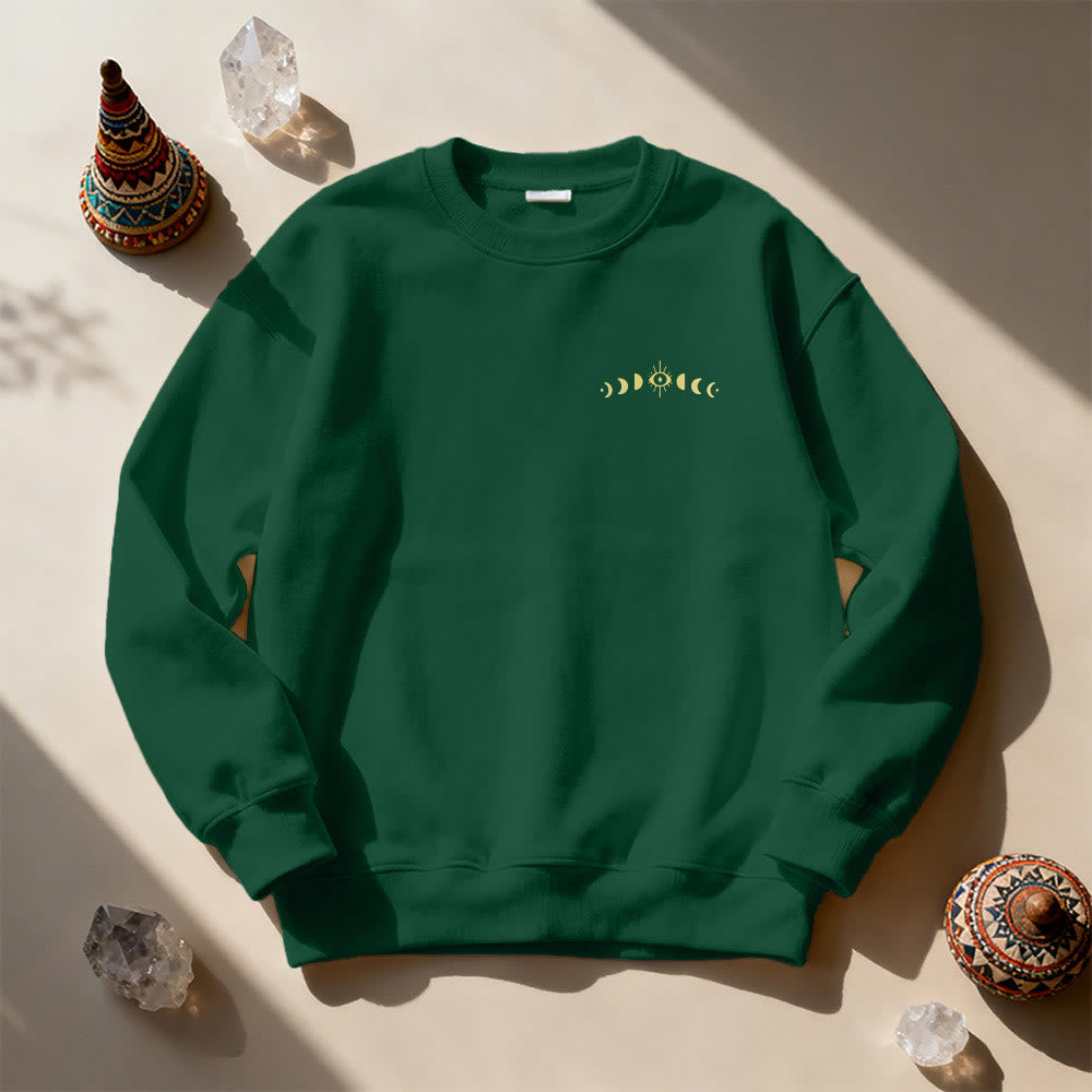 Sweat-shirt Olivenorma à plusieurs couches avec œil maléfique et phases de la lune - image 22