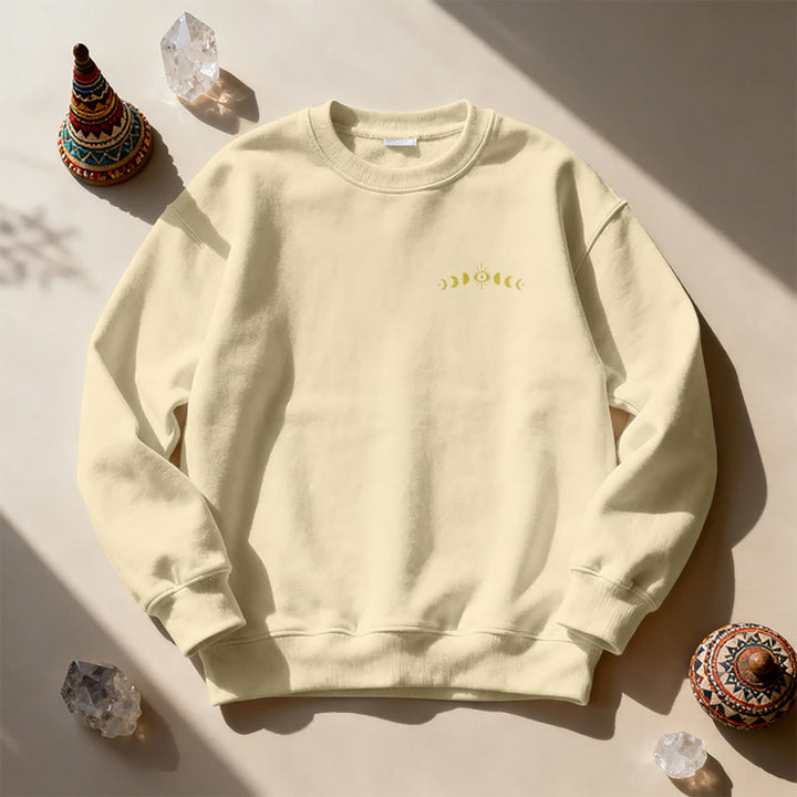 Sweat-shirt Olivenorma à plusieurs couches avec œil maléfique et phases de la lune - image 13