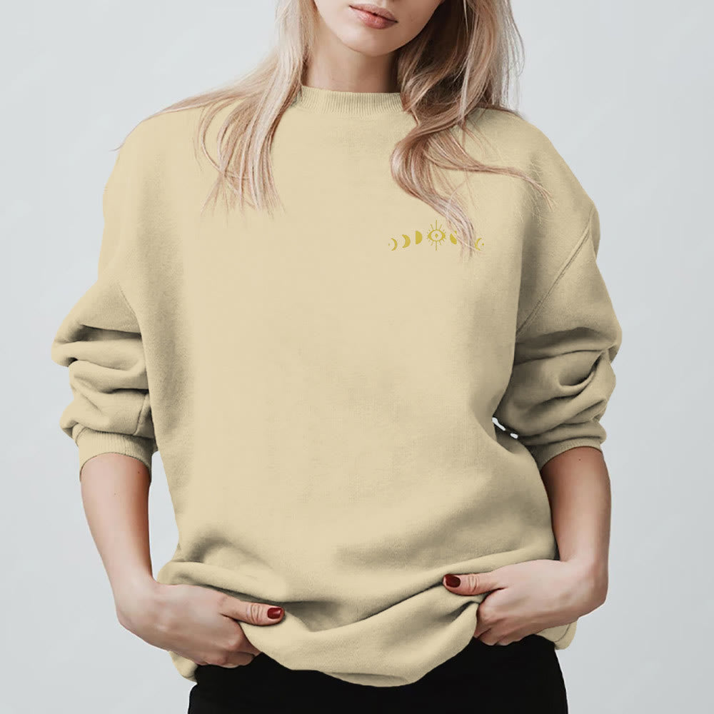 Sweat-shirt Olivenorma à plusieurs couches avec œil maléfique et phases de la lune - image 12