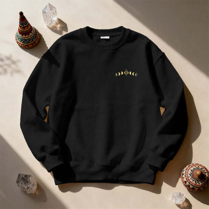 Sweat-shirt Olivenorma à plusieurs couches avec œil maléfique et phases de la lune - image 4