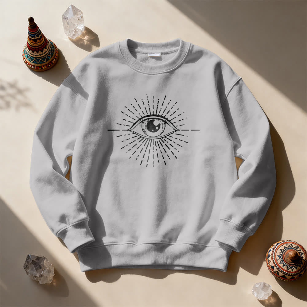 Sweat-shirt Olivenorma Spiritual Evil Eye Sunburst  - Gris - 2XL - image 7