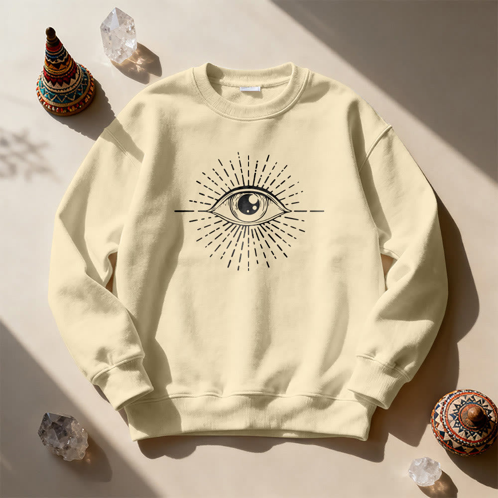 Sweat-shirt Olivenorma Spiritual Evil Eye Sunburst  - Kaki - 2XL - image 11