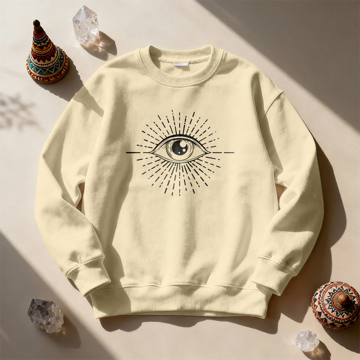 Sweat-shirt Olivenorma Spiritual Evil Eye Sunburst  - Kaki - 2XL - image 11