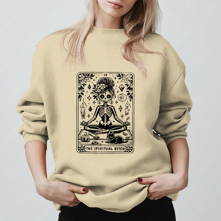 Sweat-shirt Olivenorma« THE SPIRITUAL BITCH » Tarot Spirituel Squelette  - image 8