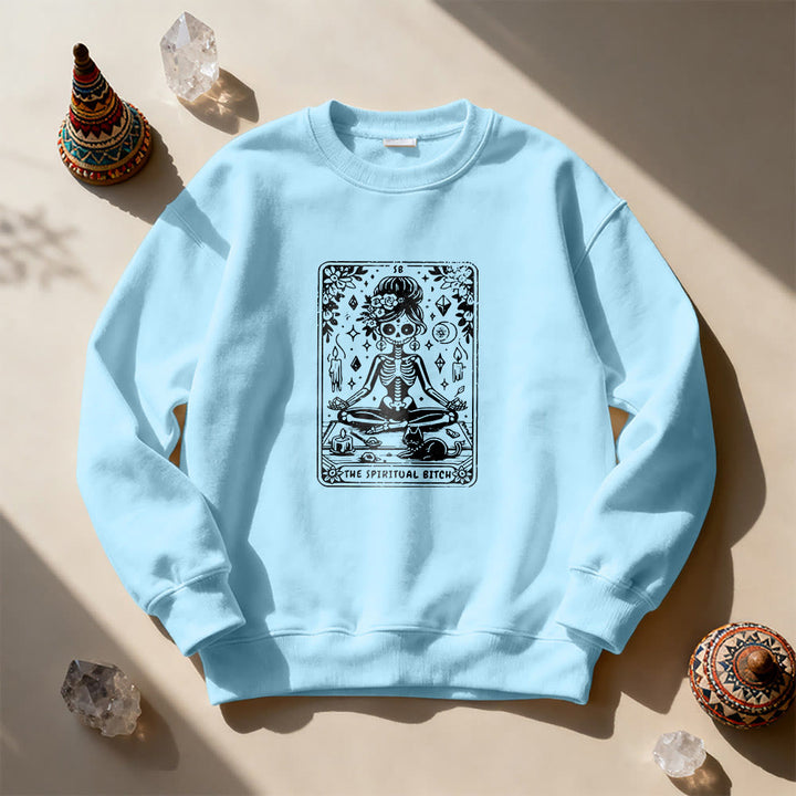 Sweat-shirt Olivenorma« THE SPIRITUAL BITCH » Tarot Spirituel Squelette  - Bleu - 2XL - image 11