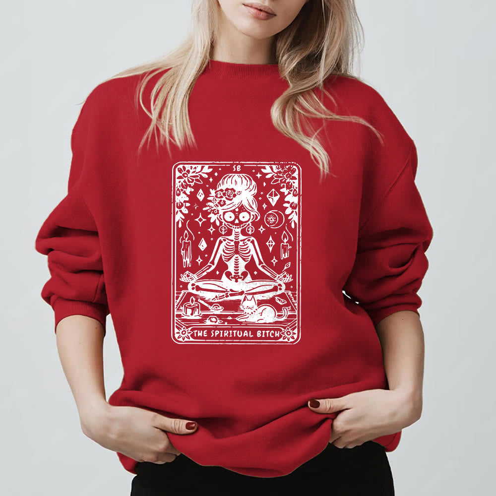Sweat-shirt Olivenorma« THE SPIRITUAL BITCH » Tarot Spirituel Squelette  - image 12