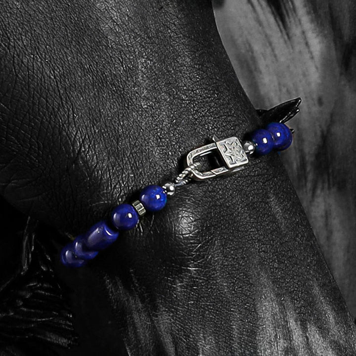 Bracelet Olivenorma en perles de lapis-lazuli bleu impérial - image 3