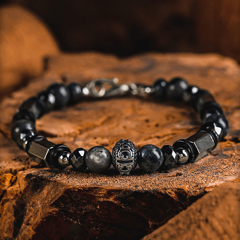 Bracelet Olivenorma en œil de tigre et labradorite - Labradorite - 18 cm - image 3