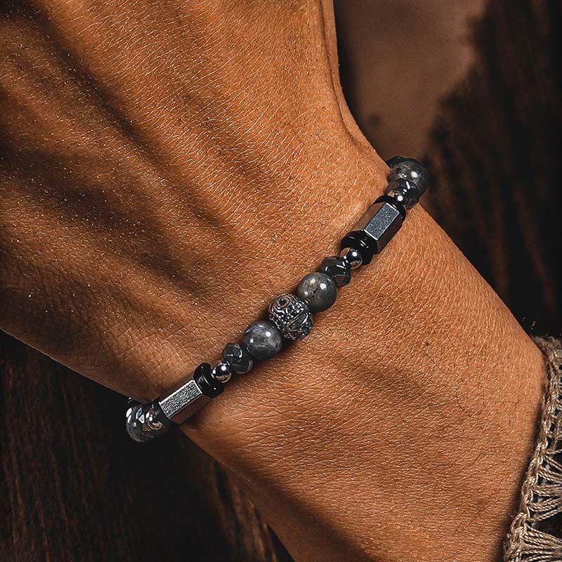 Bracelet Olivenorma en œil de tigre et labradorite - image 4