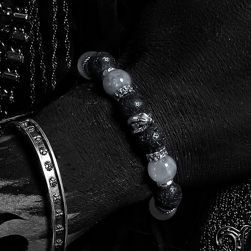 Bracelet Olivenorma en perles d'obsidienne et de pierre de lave - image 5