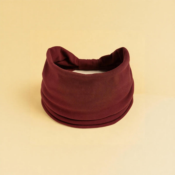 Olivenorma Boho solide large bandeau de sport extensible pour le yoga - Rouge vin - image 11