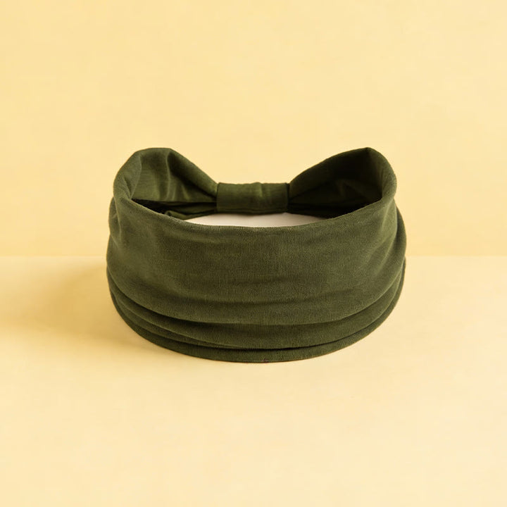 Olivenorma Boho solide large bandeau de sport extensible pour le yoga - Vert armée - image 19