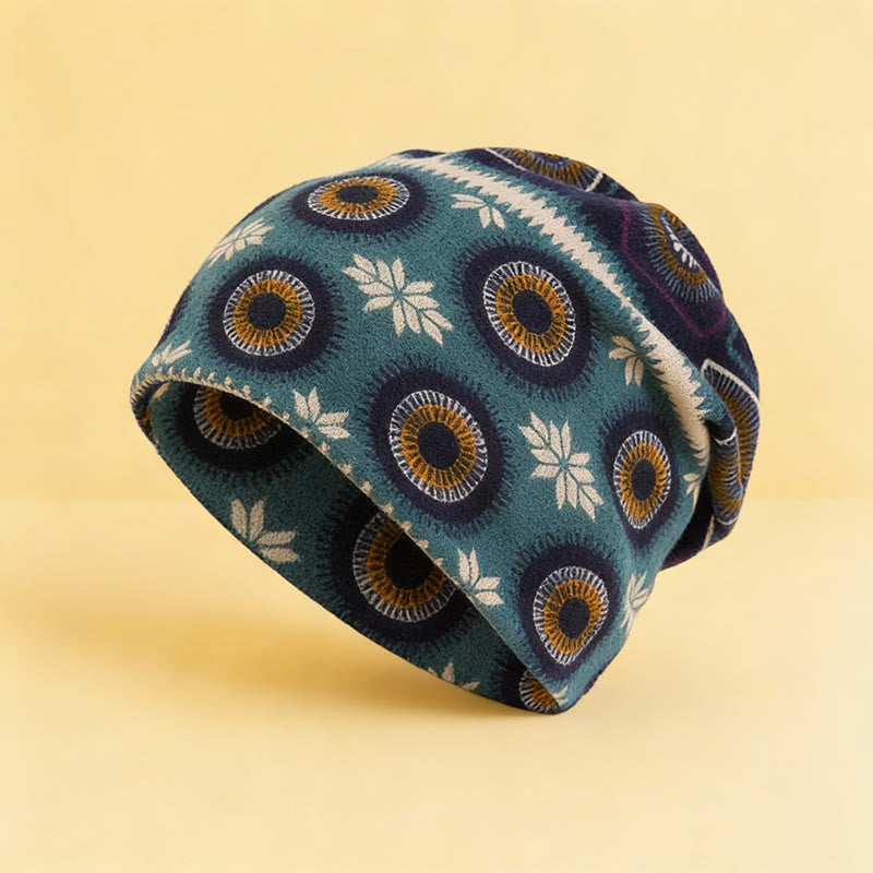 Bandeau ajustable Olivenorma style streetwear vintage géométrique et tournesol - Bleu - image 2