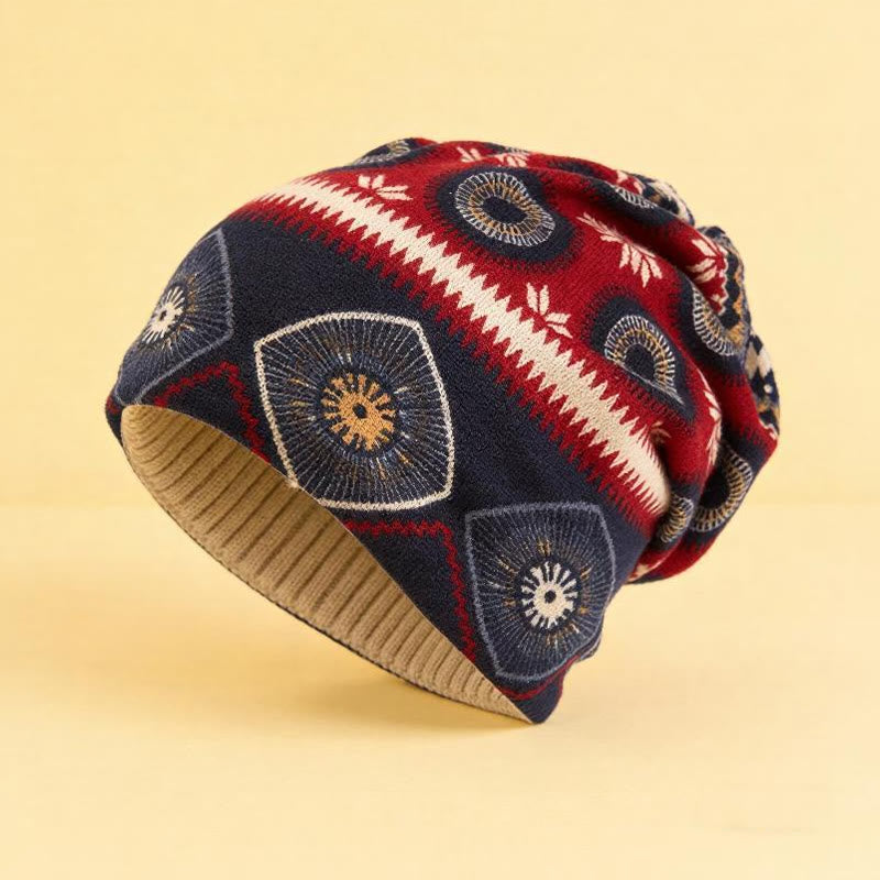 Bandeau ajustable Olivenorma style streetwear vintage géométrique et tournesol - Rouge - image 0