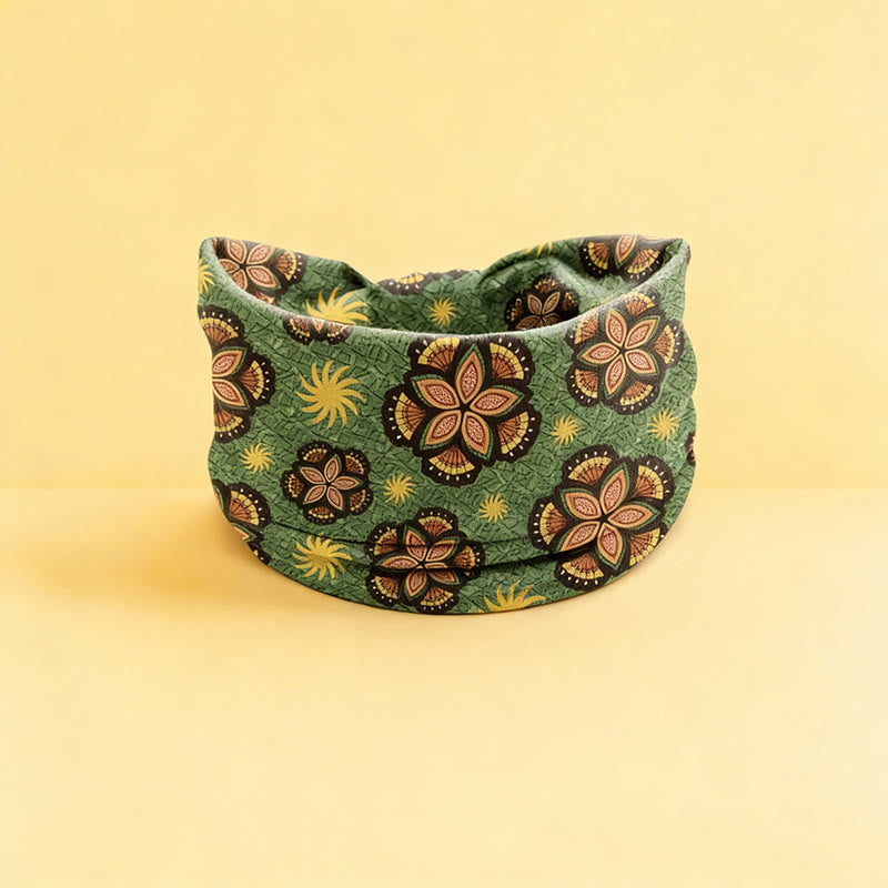 Bandeau de sport ajustable Olivenorma à imprimé floral bohème - Vert - image 0