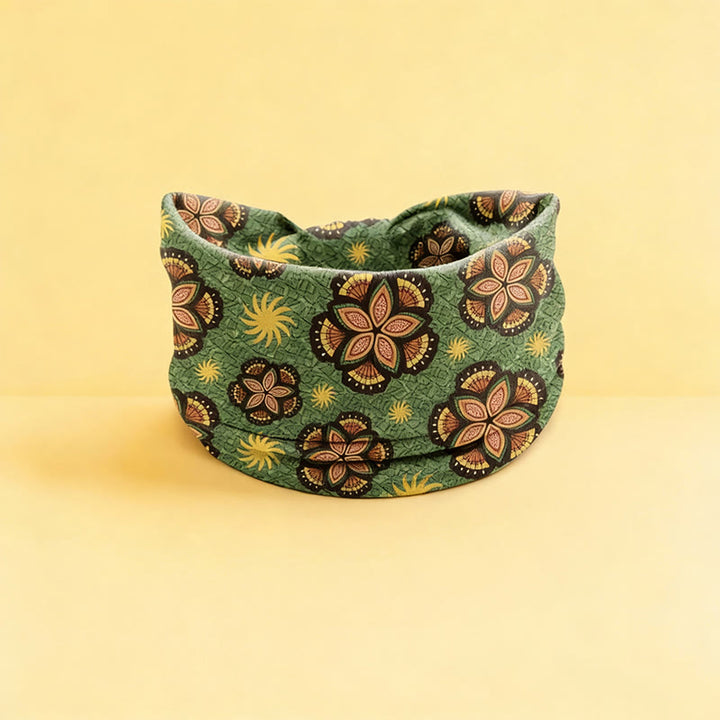 Bandeau de sport ajustable Olivenorma à imprimé floral bohème - Vert - image 0