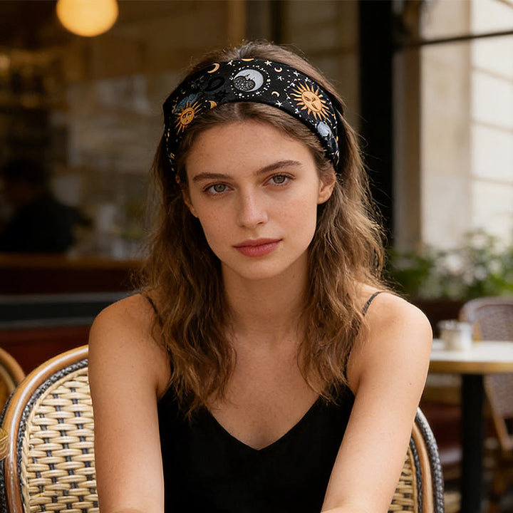 Bandeau de yoga ajustable Olivenorma Boho imprimé soleil et lune - image 5